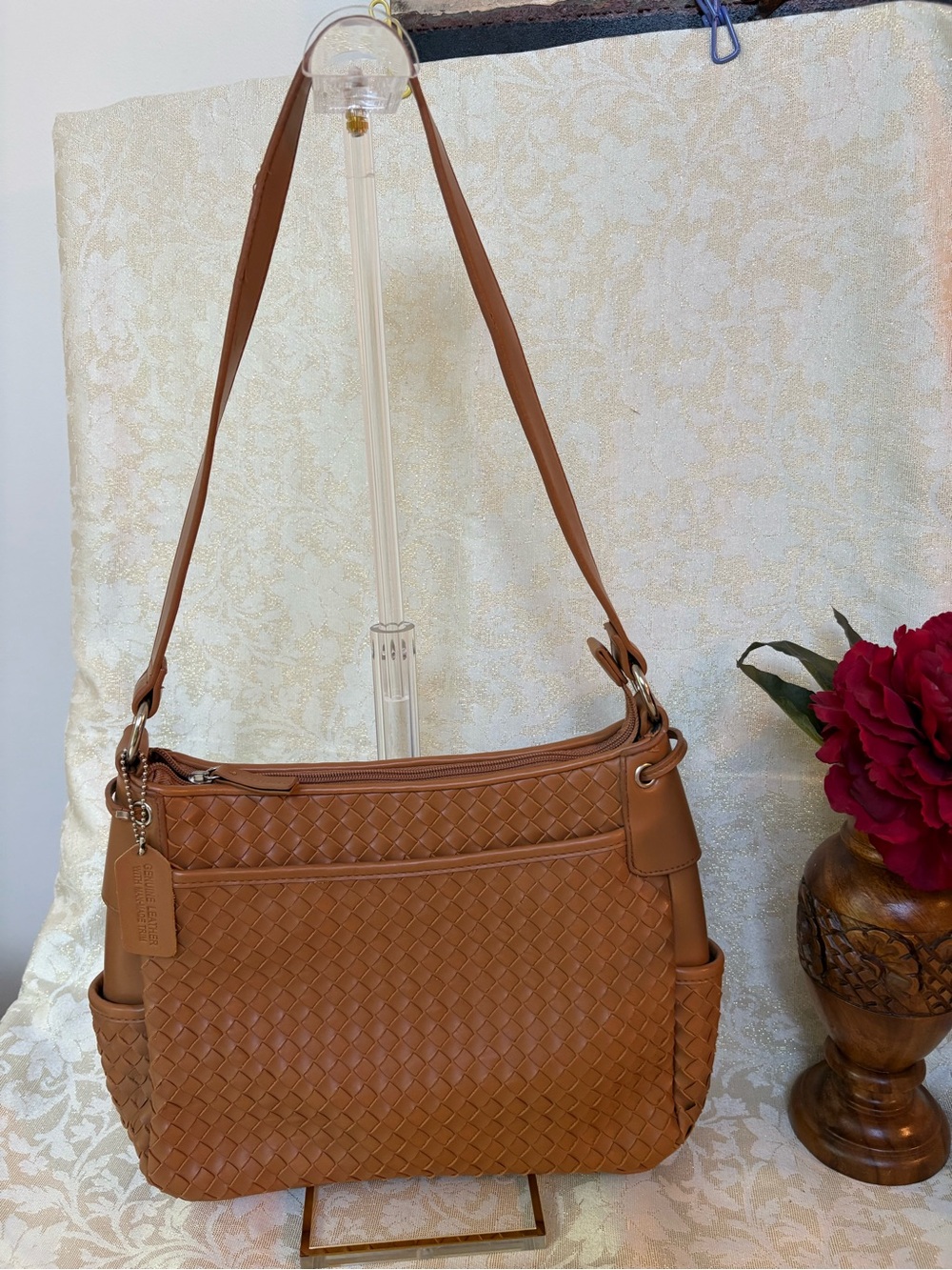 St. John's Bay Tan Woven Shoulder Bag